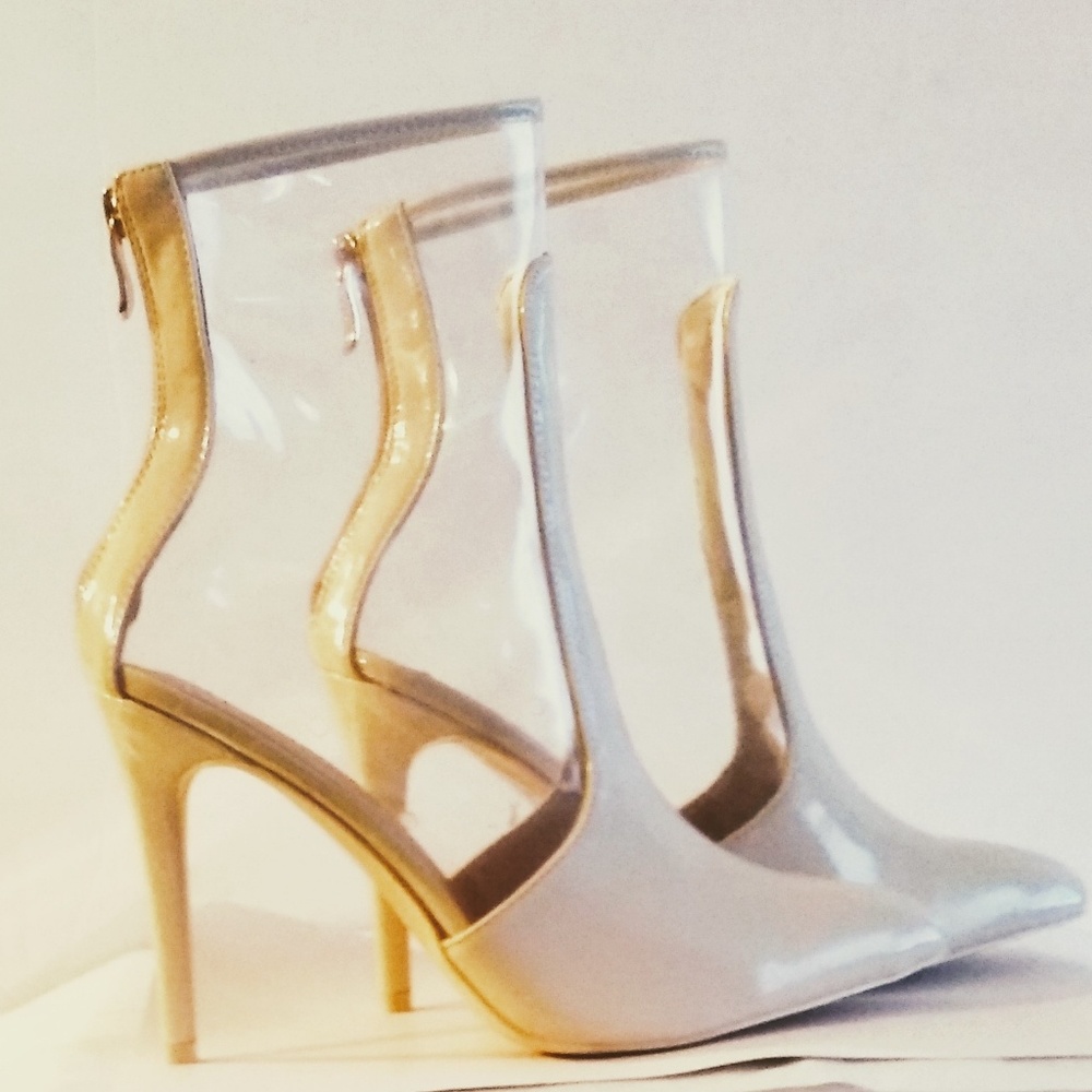 🆕Nude/Cream Translucent Ankle Boots